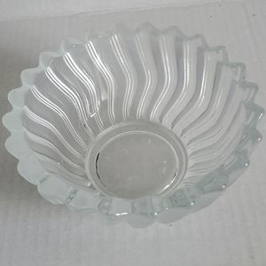 Vintage polished and frosted glass candy dishes